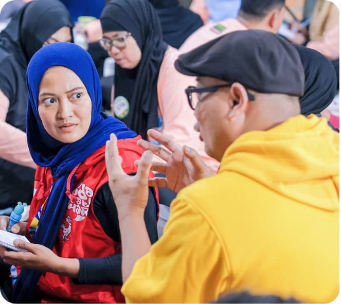 Percakapan peserta dengan fasilitator Kemah Dongeng